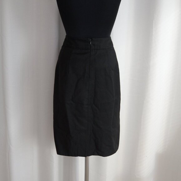 Tory Burch Black Lace Front Wool Pencil Skirt Sz 4 - Picture 2 of 8